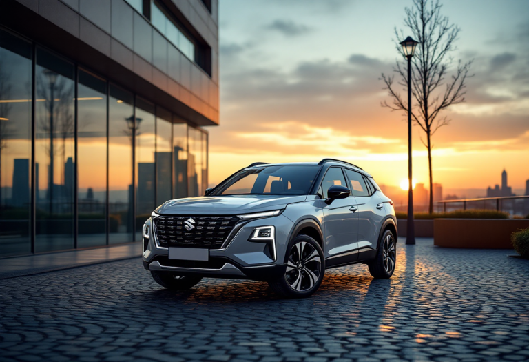 Suzuki Across plug-in hybrid in un paesaggio urbano