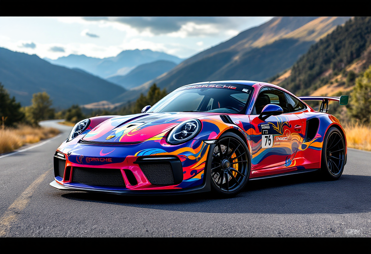 Porsche 911 GT3 con livrea unica dipinta a mano