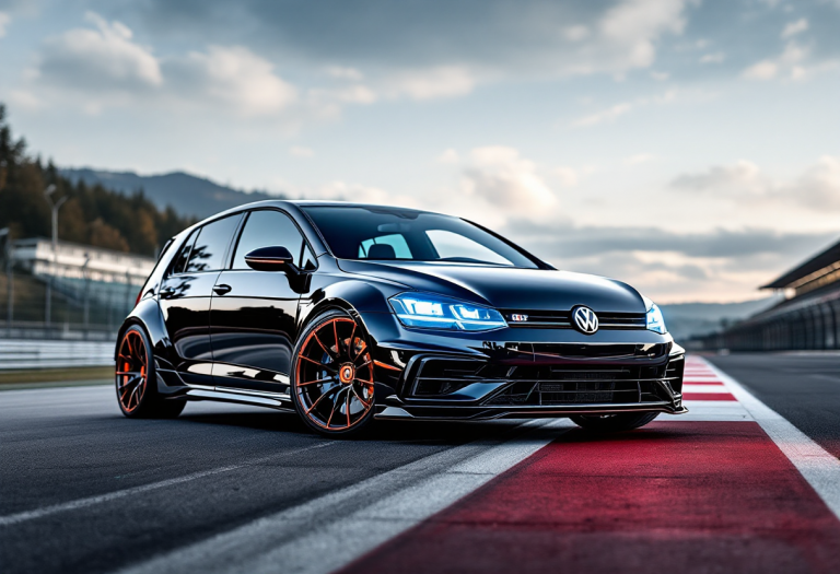 Prototipo della Volkswagen Golf R in pista al Nürburgring