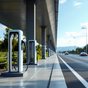 Stazione di ricarica per auto elettriche in autostrada