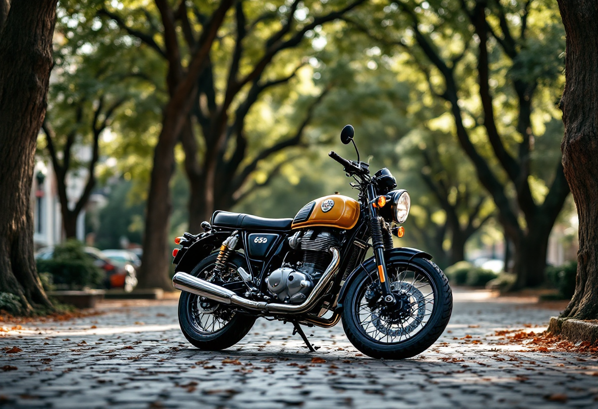 Royal Enfield Classic 650 in un paesaggio suggestivo