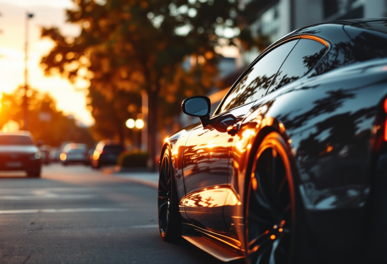 Auto moderna con sistema di apertura senza chiave