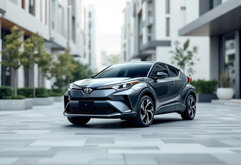 Toyota C-HR+ SUV elettrico in movimento