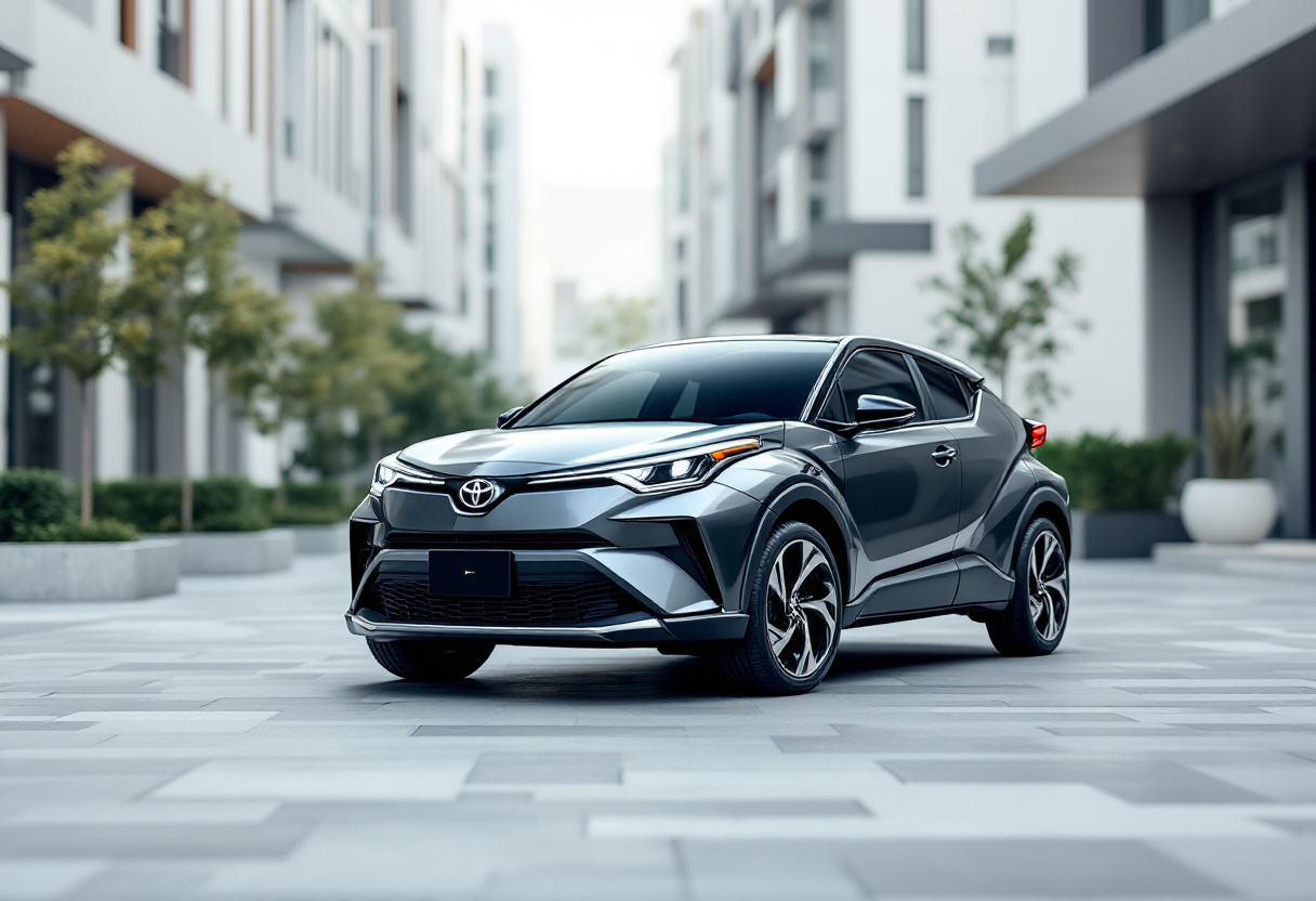 Toyota C-HR+ SUV elettrico in movimento
