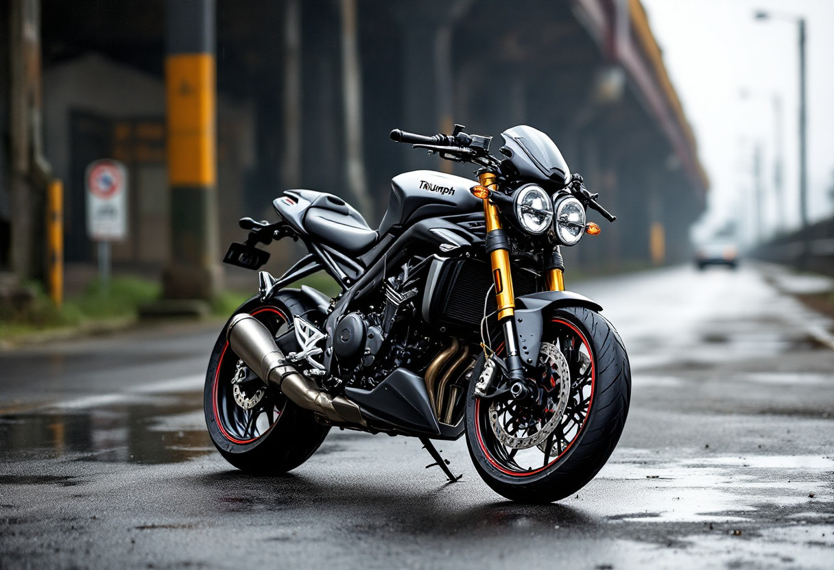 Triumph Speed Triple RS 2025 in azione su strada