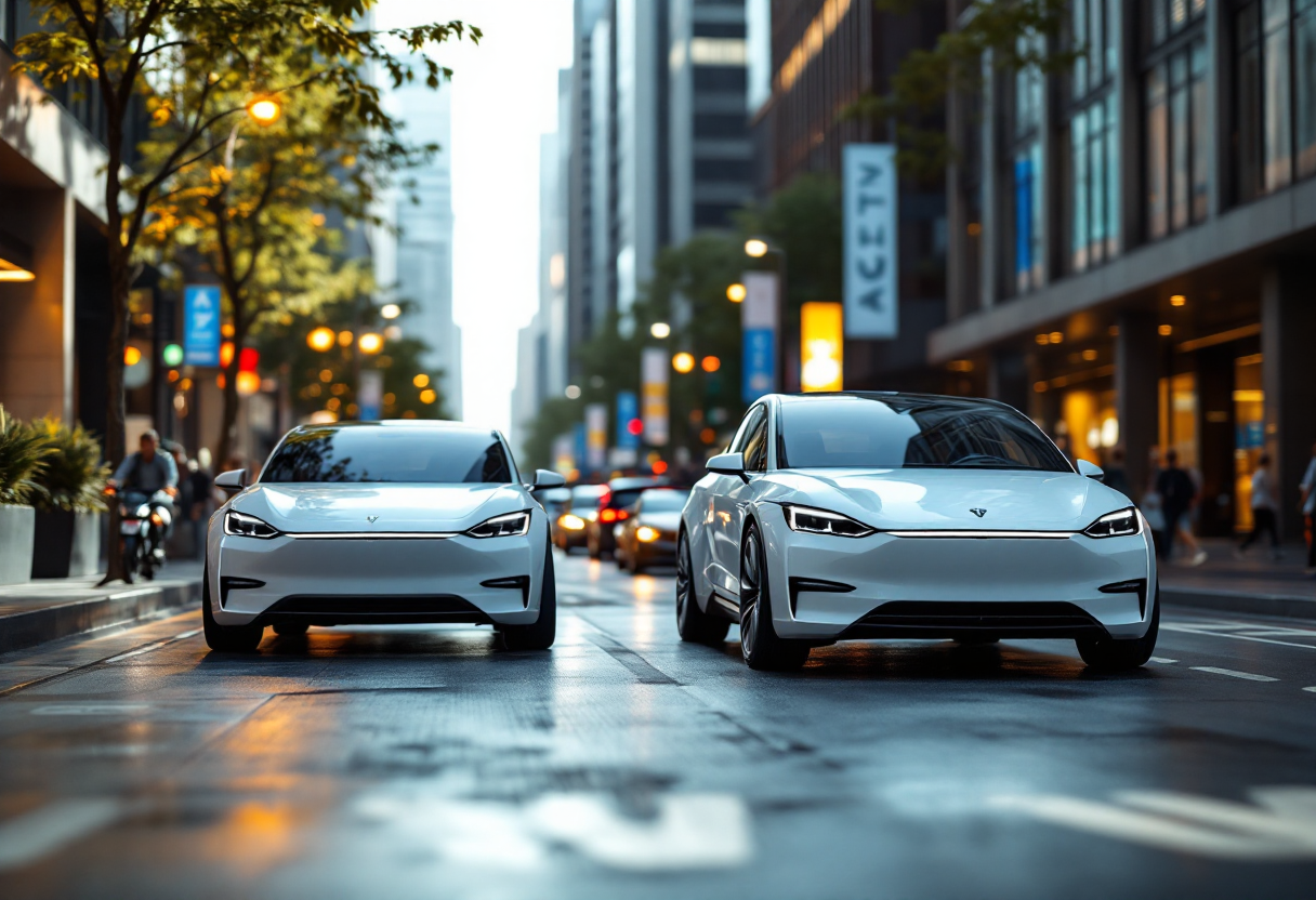 Auto elettriche con range extender in movimento