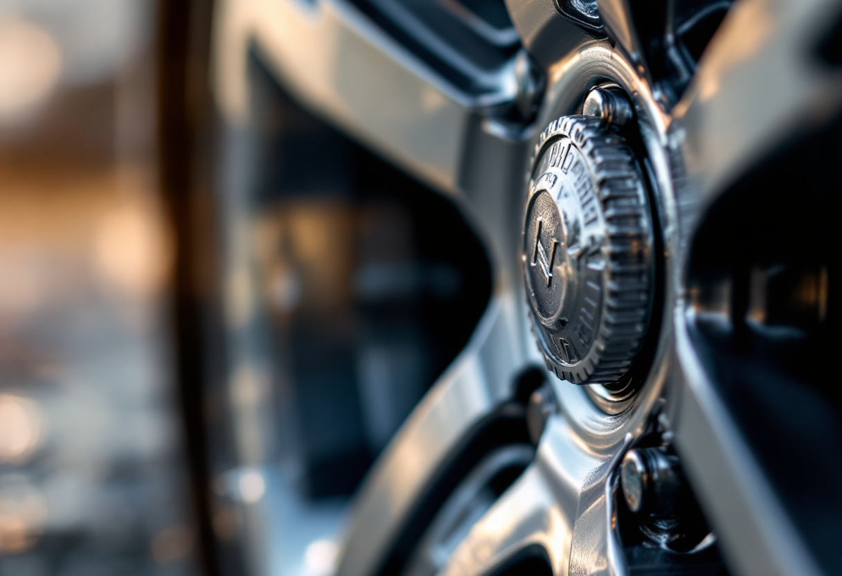 Bulloni antifurto installati su cerchi in lega di auto