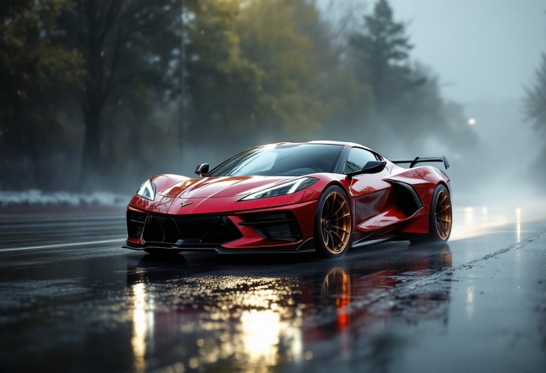 Corvette E-Ray in un paesaggio italiano mozzafiato