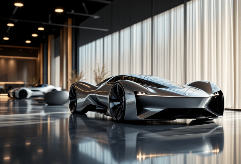 Denza auto elettrica premium in un paesaggio europeo