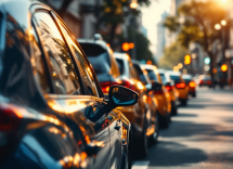 Auto ferme con distanza di sicurezza rispettata