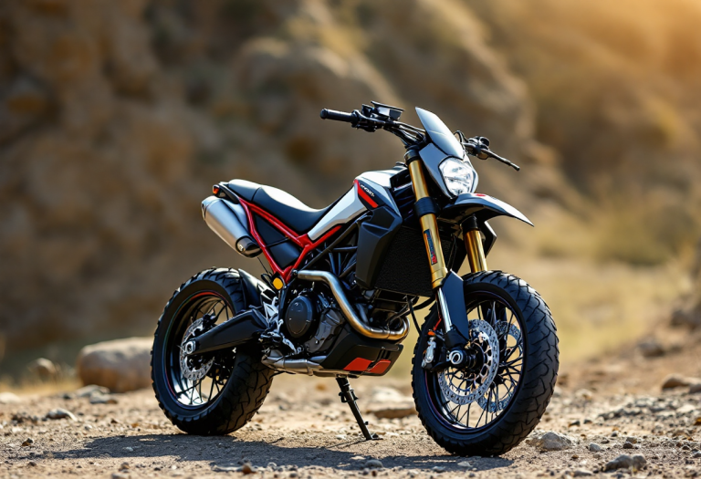 Ducati Desmo450 MX in azione su un percorso off-road