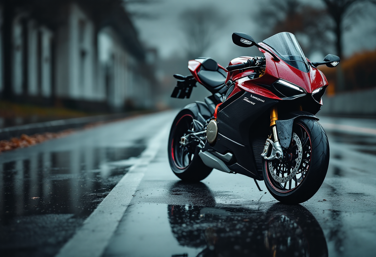 Ducati Panigale V4 Lamborghini in un paesaggio mozzafiato