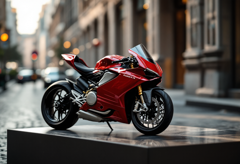 Ducati Panigale V4 Lamborghini in esposizione