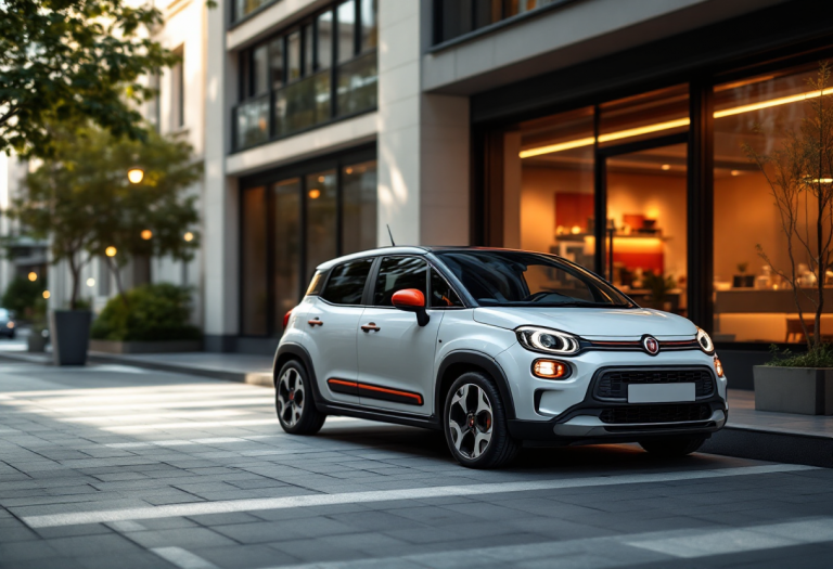 Fiat Grande Panda in un paesaggio urbano italiano