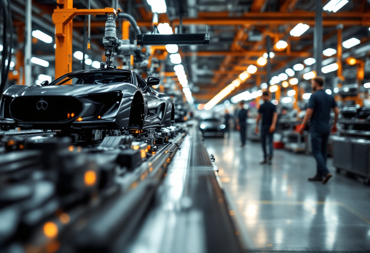 Immagine di fibra di carbonio nell'industria automobilistica