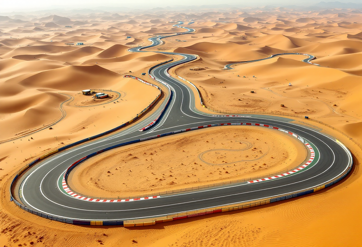 Immagine del GP del Bahrain 2025 con auto da corsa