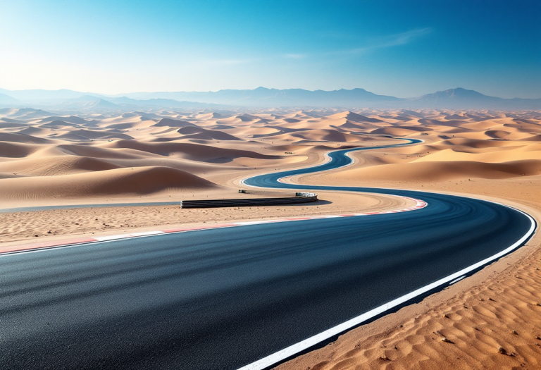 Auto da corsa in azione al Gran Premio del Bahrain