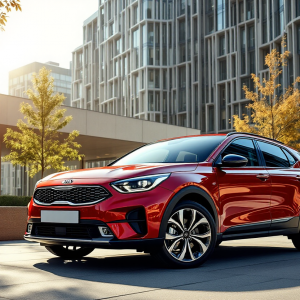Kia K4 Hatchback in un ambiente urbano moderno