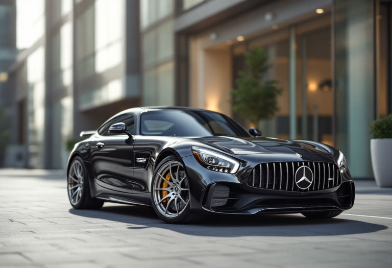Kimi Antonelli con la sua auto AMG GT 63