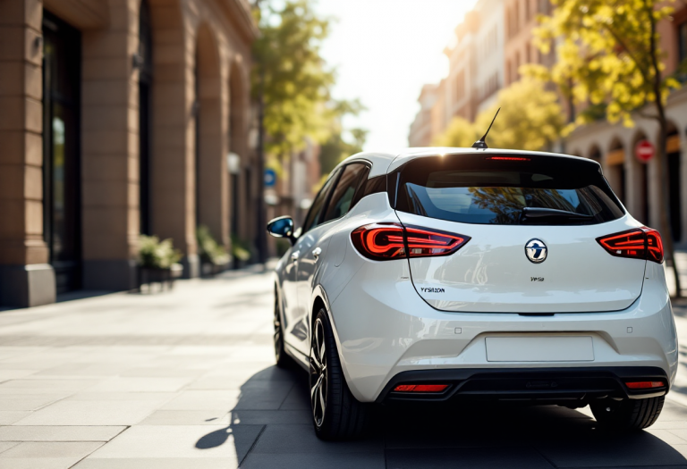 Lancia Ypsilon in un contesto urbano elegante