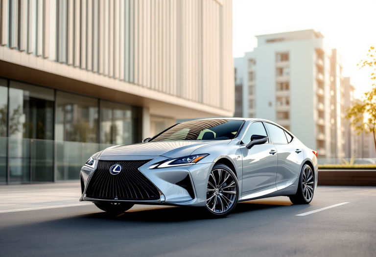 Lexus ES 2026 in un elegante contesto urbano