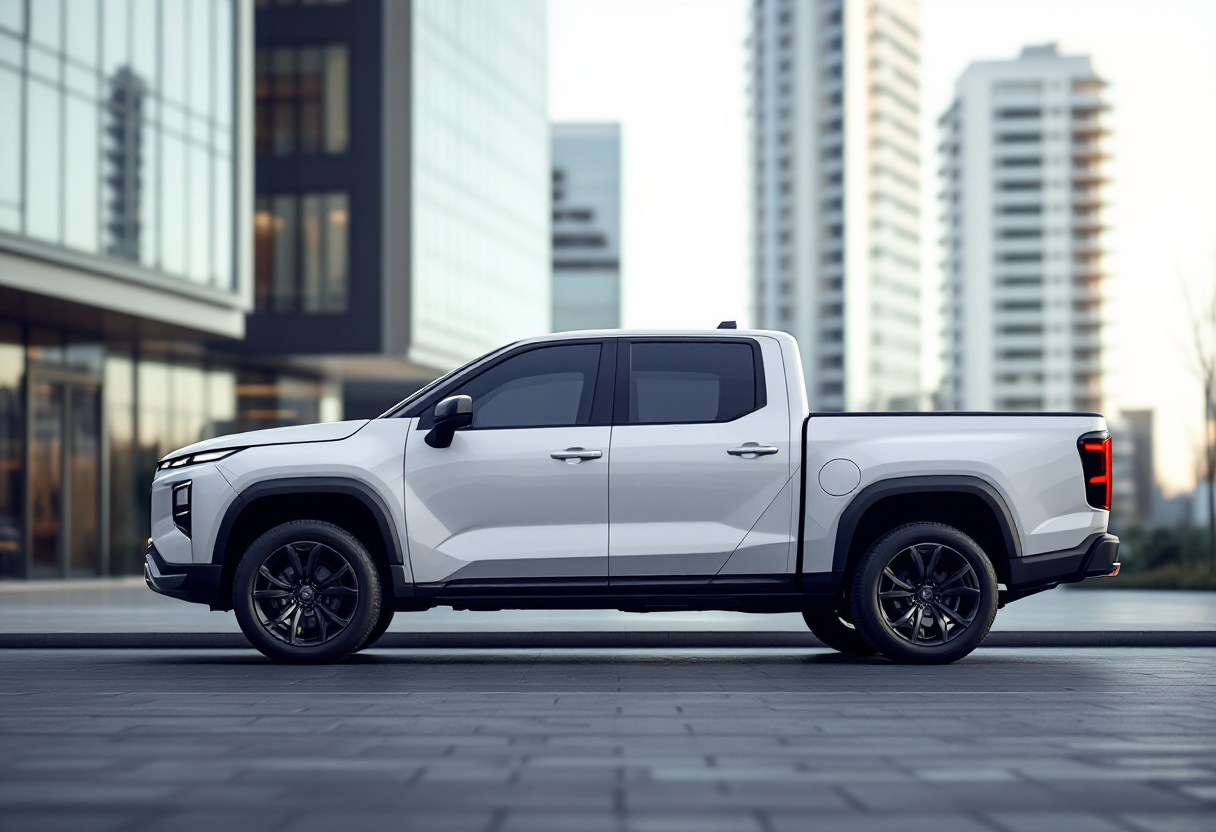 Nissan Frontier Pro ibrido in esposizione al lancio in Cina