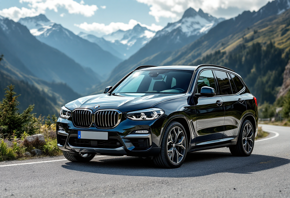 Nuova BMW X3 2025 in un contesto urbano moderno