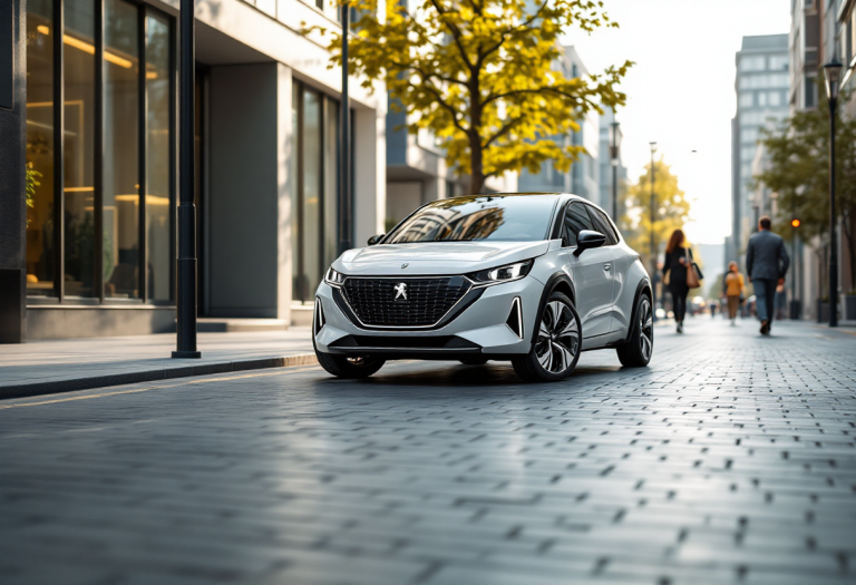 Peugeot 208 elettrica 2023 con design moderno e innovativo