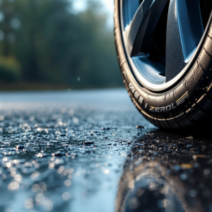 Pneumatico Pirelli P Zero E ecologico su sfondo naturale