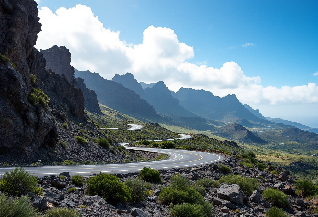 Auto da rally in azione alle Isole Canarie durante il WRC