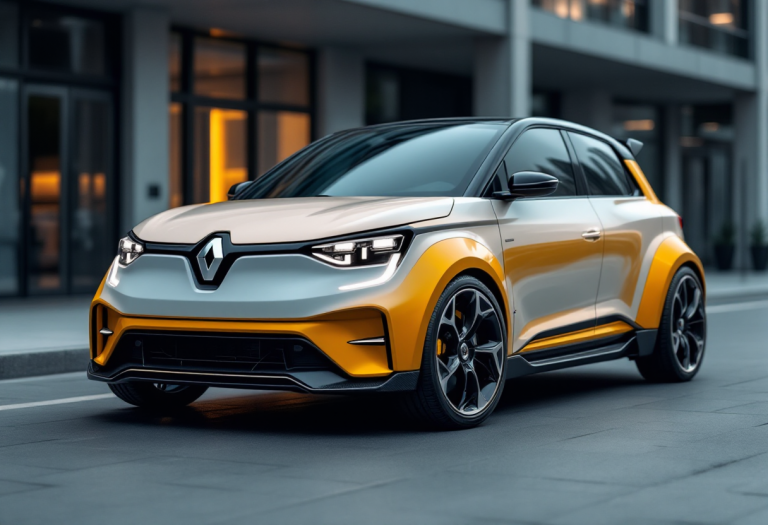 Nuova Renault 5 Turbo in un ambiente urbano moderno