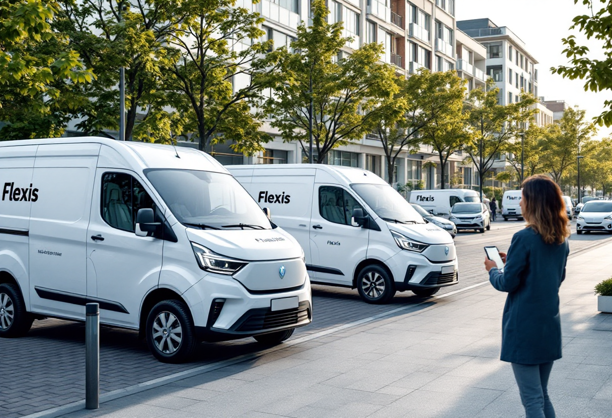 Furgoni elettrici Renault e Volvo Flexis in esposizione