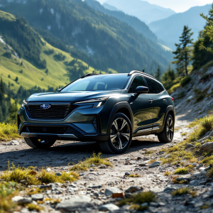 Subaru Trailseeker SUV elettrico in azione su sentiero