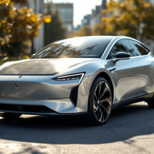 Vernice solare innovativa di Mercedes su un'auto elettrica