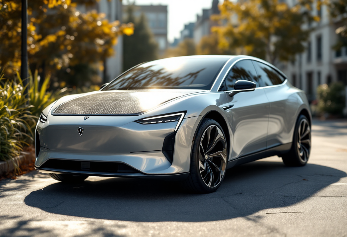 Vernice solare innovativa di Mercedes su un'auto elettrica