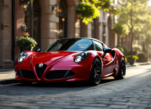 Alfa Romeo 4C in un paesaggio urbano elegante
