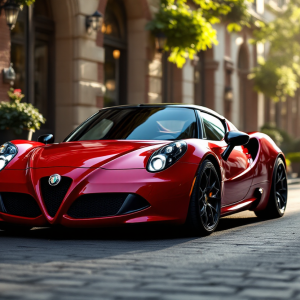 Alfa Romeo 4C in un paesaggio urbano elegante