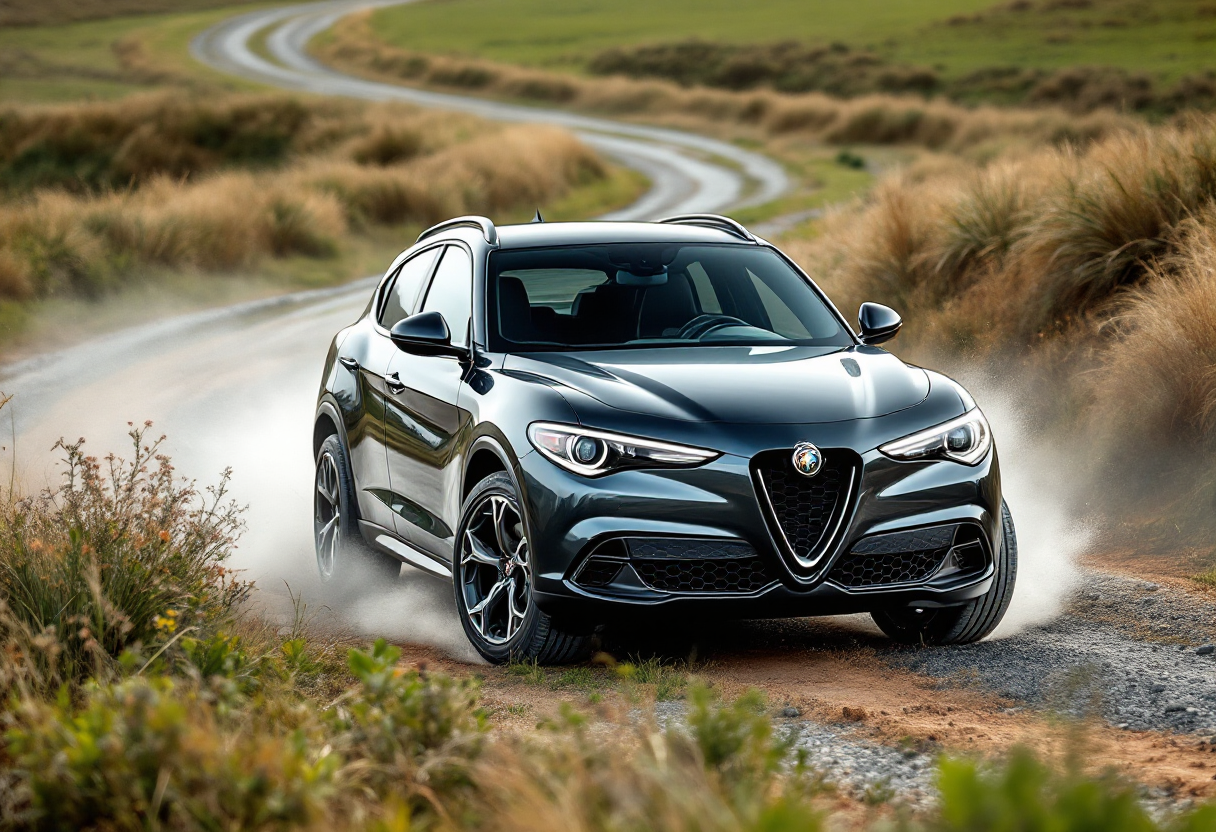 Alfa Romeo Junior durante la prova dell'alce su strada