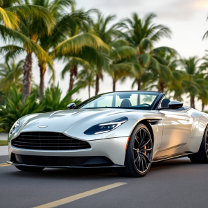 Aston Martin DB12 Volante in un elegante contesto di Palm Beach
