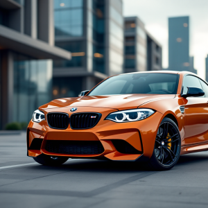 BMW M2 CS in esposizione con design sportivo e aggressivo