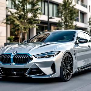 BMW i4 M60 in movimento su strada
