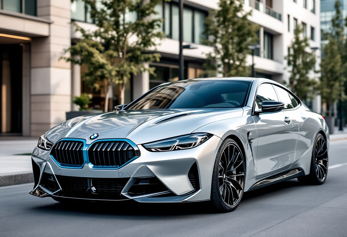 BMW i4 M60 in movimento su strada