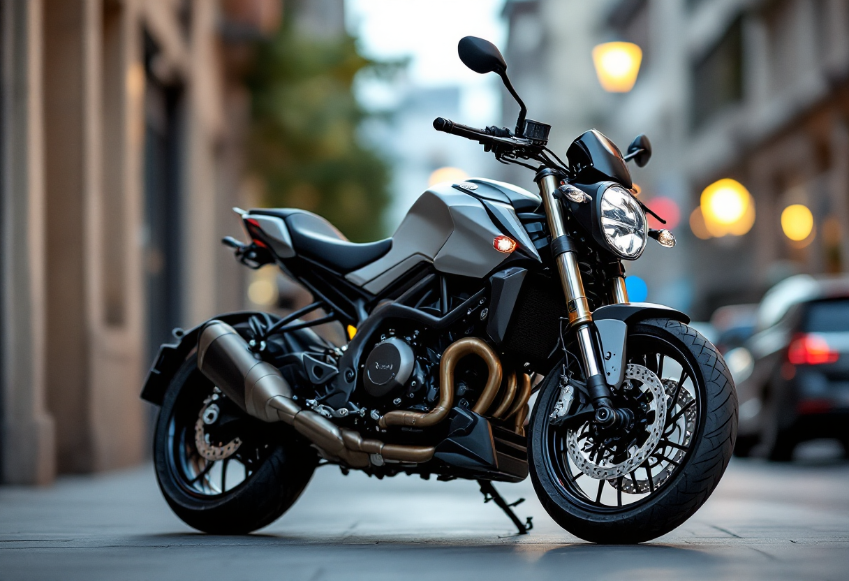 Benelli BN 125 in movimento su strada