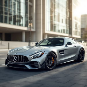 Mercedes-AMG berlina sportiva elettrica in movimento