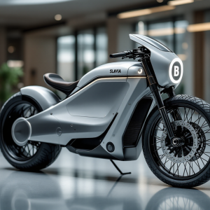 Concept di moto elettrica Skoda con design storico