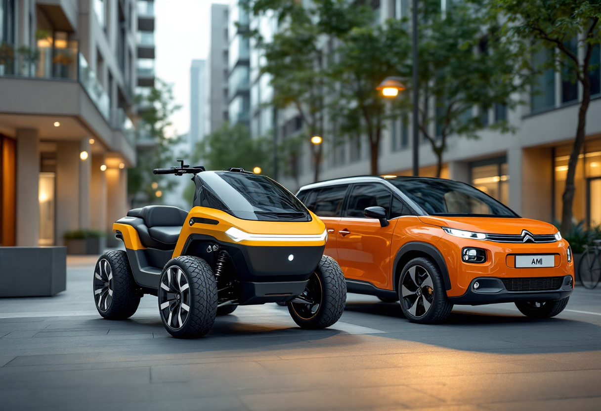 Mobilize Duo e Citroen Ami a confronto in un'immagine