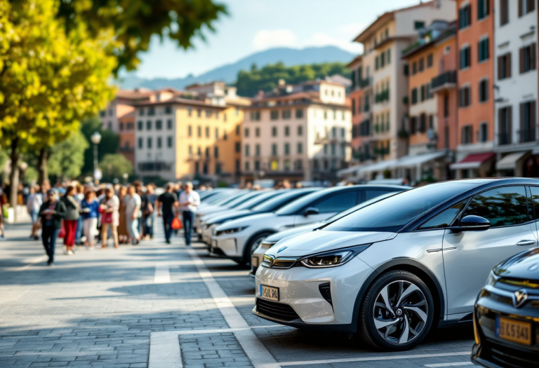 Grafico che mostra la crescita del noleggio auto in Italia