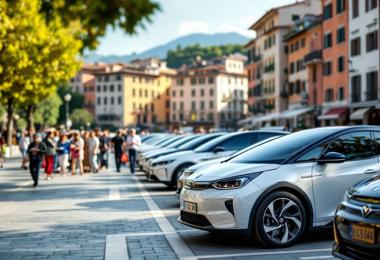 Grafico che mostra la crescita del noleggio auto in Italia