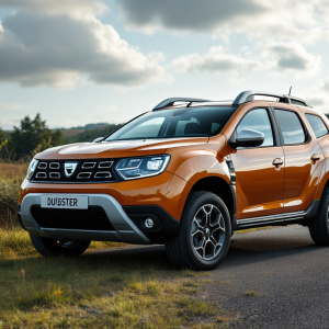 Dacia Duster in un paesaggio urbano moderno