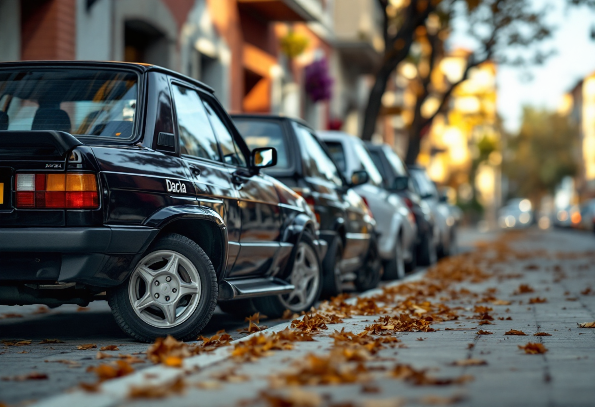 Dacia auto in esposizione, simbolo di successo economico